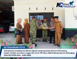 Forkopimcam Camplong Kompak Beri Kejutan Tumpeng, Wujud Soliditas di HUT ke-81 TNI