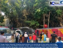 Diduga Puntung Rokok, Api Lahap 50 Meter Persegi Hutan Bambu di Jrengik dalam Satu Jam