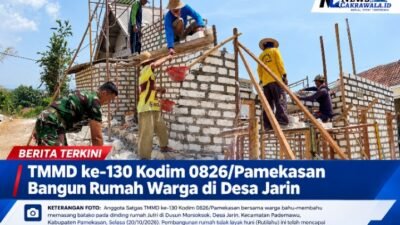 Gotong Royong TNI-Warga Kian Solid, Rumah Jufri di Pademawu Sudah Terbangun Separuh