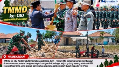 Warisan 46 Tahun ABRI Masuk Desa Hidup Kembali di TMMD ke-130 Kodim Pamekasan